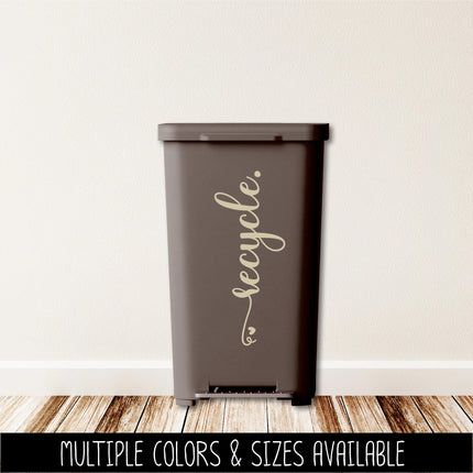 Recycle Vinyl Decal - Container Label, Waste Station Sign, Garbage Can Sticker, Recycling Bin Notice, Kitchen Organization Home Decor