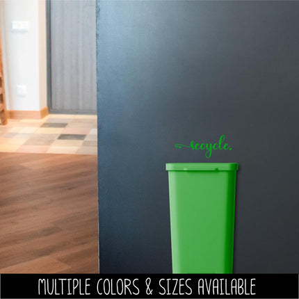 Recycle Vinyl Decal - Container Label, Waste Station Sign, Garbage Can Sticker, Recycling Bin Notice, Kitchen Organization Home Decor