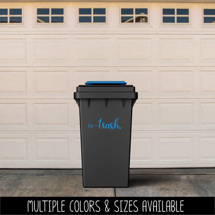 Trash Vinyl Decal - Container Label, Waste Station Sign, Garbage Can Sticker, Recycling Bin Notice, Kitchen Organization Home Decor