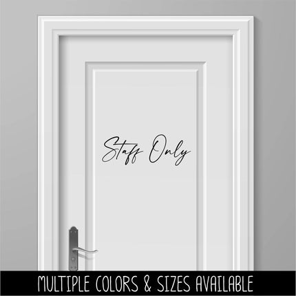 Modern Staff Only Vinyl Decal, Office Door Sign, Business Entrance Sticker, Employee Access Only Door Label, Employee Entrance Notice