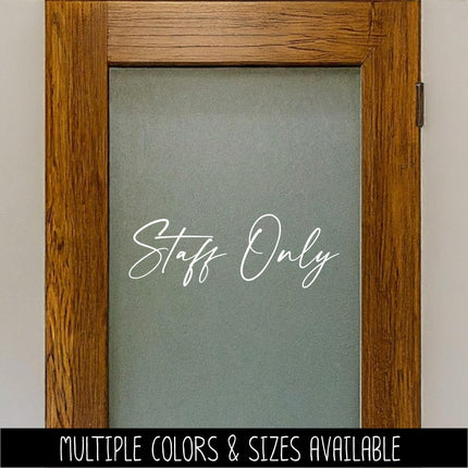 Modern Staff Only Vinyl Decal, Office Door Sign, Business Entrance Sticker, Employee Access Only Door Label, Employee Entrance Notice