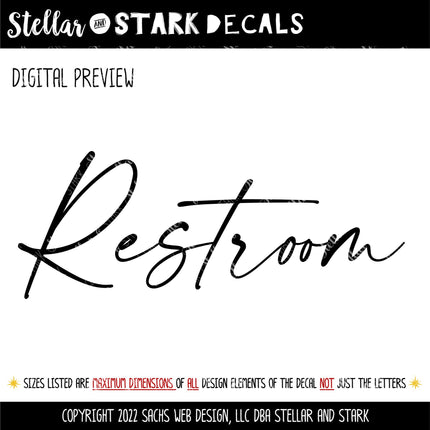 Modern Restroom Decal - Restroom Sticker - Restroom Door Decal -Restroom Door Sticker - Restroom Decor - Restroom Sign - Restroom Label