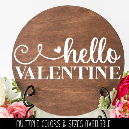 Hello Valentine Vinyl Decal, Hello Valentine Sticker, Happy Valentine Wall Mural, Love Decor, Valentine Gift, Cute Seasonal Sign, Door Art