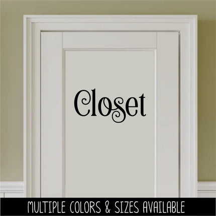 Ornamental Closet Decal - Closet Wall Sign - Closet Door Label - Closet Door Sticker - Closet Door Decal - Closet Sticker - Storage - Coats