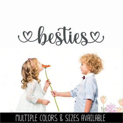 Besties with Heart Vinyl Decal, Best Friend Gift, Best Friends Forever Sticker, BFF Label, Soul Sister, Tumbler Sign, Bottle, Friendship Art