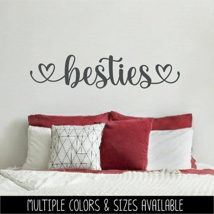 Besties with Heart Vinyl Decal, Best Friend Gift, Best Friends Forever Sticker, BFF Label, Soul Sister, Tumbler Sign, Bottle, Friendship Art