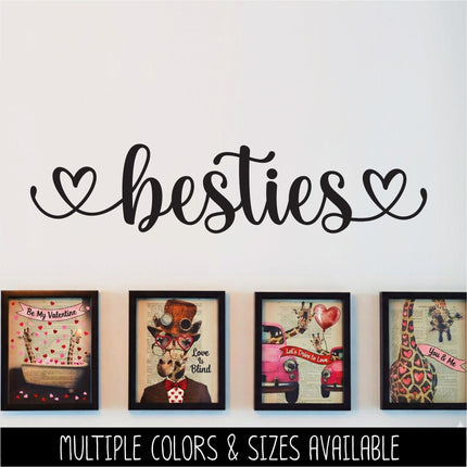 Besties with Heart Vinyl Decal, Best Friend Gift, Best Friends Forever Sticker, BFF Label, Soul Sister, Tumbler Sign, Bottle, Friendship Art