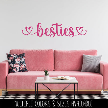 Besties with Heart Vinyl Decal, Best Friend Gift, Best Friends Forever Sticker, BFF Label, Soul Sister, Tumbler Sign, Bottle, Friendship Art
