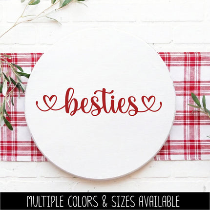 Besties with Heart Vinyl Decal, Best Friend Gift, Best Friends Forever Sticker, BFF Label, Soul Sister, Tumbler Sign, Bottle, Friendship Art