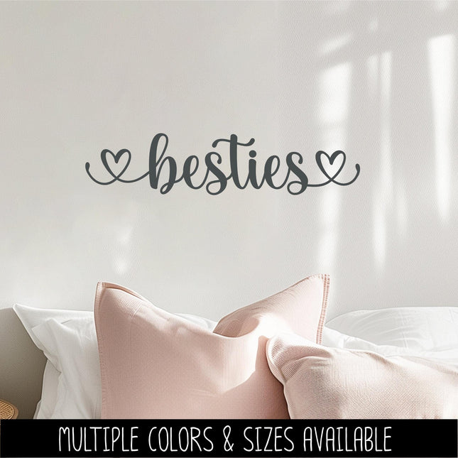 Besties with Heart Vinyl Decal, Best Friend Gift, Best Friends Forever Sticker, BFF Label, Soul Sister, Tumbler Sign, Bottle, Friendship Art