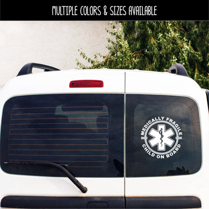 Medically Fragile Child On Board Badge Decal - Disabled Sticker - Handicap Car Decal - Medical Alert Sign - Medically Fragile Bumper Sticker