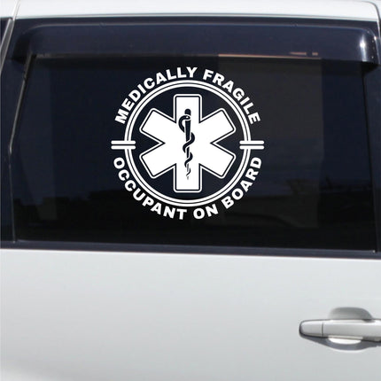 Medically Fragile Occupant On Board Badge Decal, Disabled Sticker, Handicap Car, Medical Alert Sign, Medically Fragile Adult Bumper Sticker