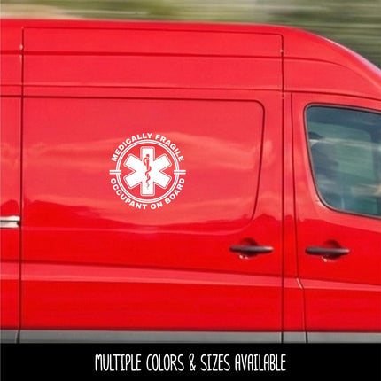 Medically Fragile Occupant On Board Badge Decal, Disabled Sticker, Handicap Car, Medical Alert Sign, Medically Fragile Adult Bumper Sticker