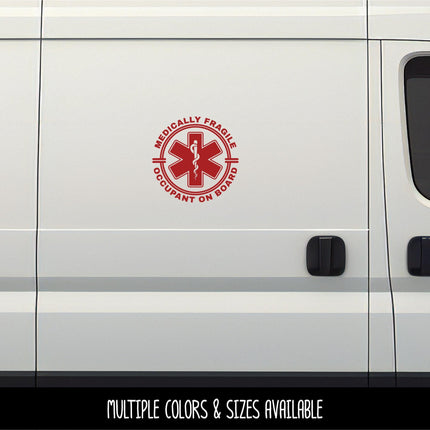 Medically Fragile Occupant On Board Badge Decal, Disabled Sticker, Handicap Car, Medical Alert Sign, Medically Fragile Adult Bumper Sticker