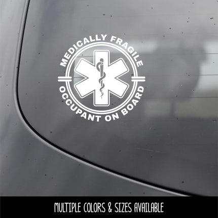 Medically Fragile Occupant On Board Badge Decal, Disabled Sticker, Handicap Car, Medical Alert Sign, Medically Fragile Adult Bumper Sticker