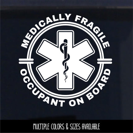 Medically Fragile Occupant On Board Badge Decal, Disabled Sticker, Handicap Car, Medical Alert Sign, Medically Fragile Adult Bumper Sticker