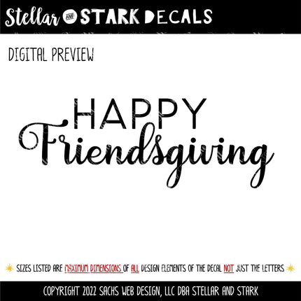 Happy Friendsgiving Decal, Happy Friendsgiving Sticker, Friendsgiving Door Decal, Friendsgiving Wall Decal Sign, Thanksgiving Decor