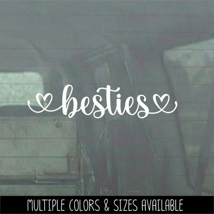 Besties with Heart Vinyl Decal, Best Friend Gift, Best Friends Forever Sticker, BFF Label, Soul Sister, Tumbler Sign, Bottle, Friendship Art