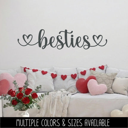 Besties with Heart Vinyl Decal, Best Friend Gift, Best Friends Forever Sticker, BFF Label, Soul Sister, Tumbler Sign, Bottle, Friendship Art