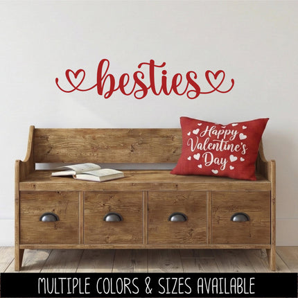 Besties with Heart Vinyl Decal, Best Friend Gift, Best Friends Forever Sticker, BFF Label, Soul Sister, Tumbler Sign, Bottle, Friendship Art