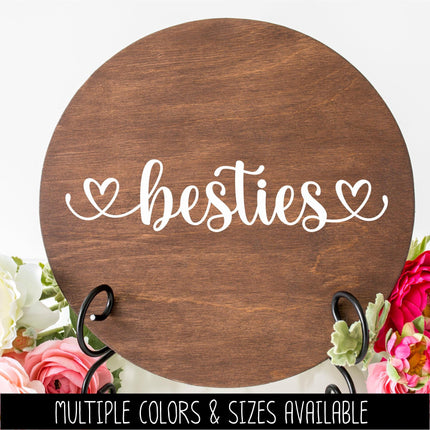 Besties with Heart Vinyl Decal, Best Friend Gift, Best Friends Forever Sticker, BFF Label, Soul Sister, Tumbler Sign, Bottle, Friendship Art