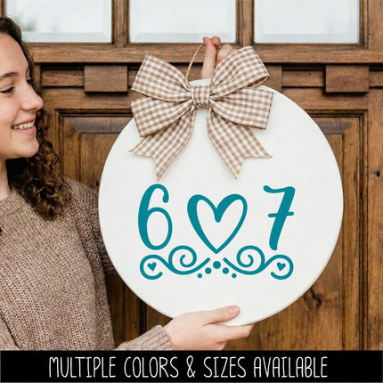 6 7 with Heart Vinyl Decal - Female 6 7 Sticker - Trendy Car Decal - 67 Laptop Sticker - Bike Helmet - Teen Bedroom Sign - Skateboard Label