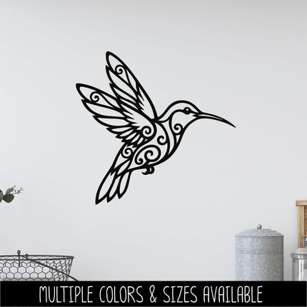 Hummingbird Vinyl Decal, Bird Sticker, Bird Home Decor, Laptop Bird Art, Hummingbird Wall Mural, Garden Car Decal, Tribal, Nature Gift, Love