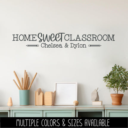 Customizable Home Sweet Classroom Vinyl Decal, Custom Teacher Name Decal Sticker, Wall Quote, Inspirational Gift, Classroom Decor Chalk Sign