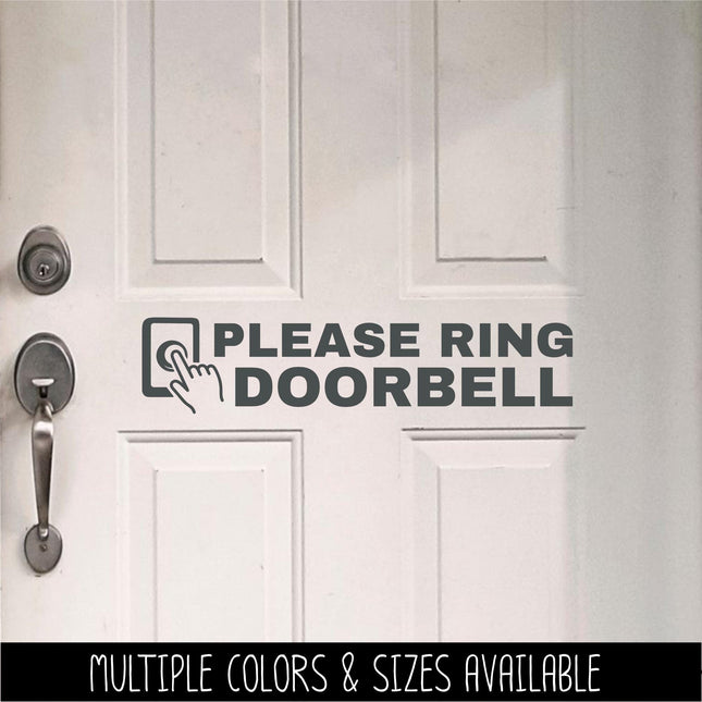 Please Ring Doorbell Vinyl Decal, Front Door Mail Delivery Sign, Minimalist Ring Bell Door Sticker, Housewarming Gift, Front Porch Signage