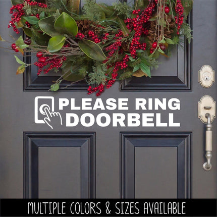 Please Ring Doorbell Vinyl Decal, Front Door Mail Delivery Sign, Minimalist Ring Bell Door Sticker, Housewarming Gift, Front Porch Signage