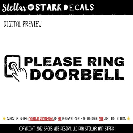 Please Ring Doorbell Vinyl Decal, Front Door Mail Delivery Sign, Minimalist Ring Bell Door Sticker, Housewarming Gift, Front Porch Signage