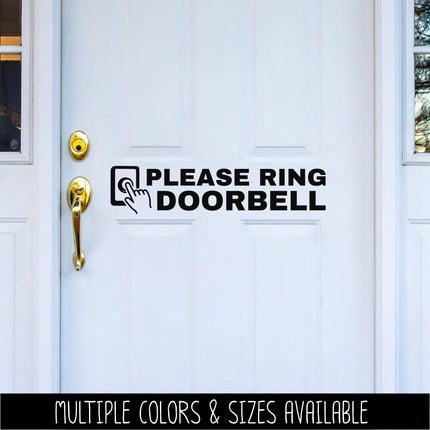 Please Ring Doorbell Vinyl Decal, Front Door Mail Delivery Sign, Minimalist Ring Bell Door Sticker, Housewarming Gift, Front Porch Signage