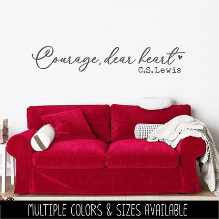 Courage, Dear Heart C.S. Lewis Vinyl Decal Sticker - Car Decal, Wall Vinyl Decal, Courage Laptop Sticker, Mug Decal, Home Decor, Inspiration