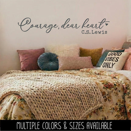 Courage, Dear Heart C.S. Lewis Vinyl Decal Sticker - Car Decal, Wall Vinyl Decal, Courage Laptop Sticker, Mug Decal, Home Decor, Inspiration