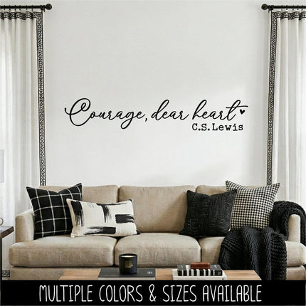Courage, Dear Heart C.S. Lewis Vinyl Decal Sticker - Car Decal, Wall Vinyl Decal, Courage Laptop Sticker, Mug Decal, Home Decor, Inspiration