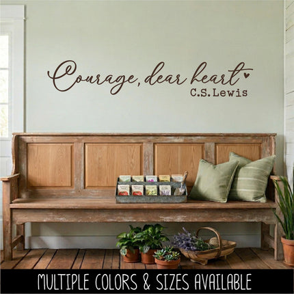 Courage, Dear Heart C.S. Lewis Vinyl Decal Sticker - Car Decal, Wall Vinyl Decal, Courage Laptop Sticker, Mug Decal, Home Decor, Inspiration