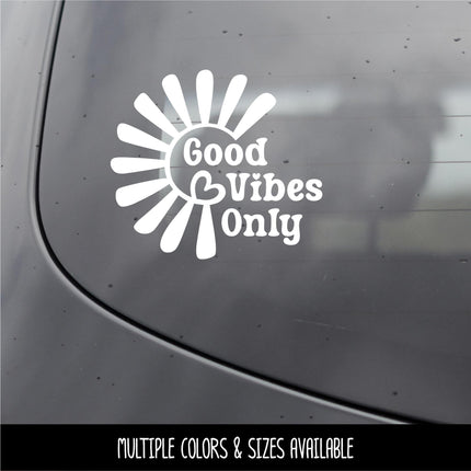 Good Vibes Only Vinyl Decal - Positive Quote Sticker - Motivational Laptop Decal - Positivity Car Window Sticker - Teen Inspirational Wall