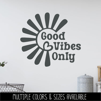 Good Vibes Only Vinyl Decal - Positive Quote Sticker - Motivational Laptop Decal - Positivity Car Window Sticker - Teen Inspirational Wall