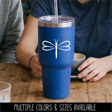 Minimalist Dragonfly Vinyl Decal – Bug Lover Sticker - Car Window Bumper Sign - Laptop Decal - Tumbler Water Bottle - Nature Insect Mural