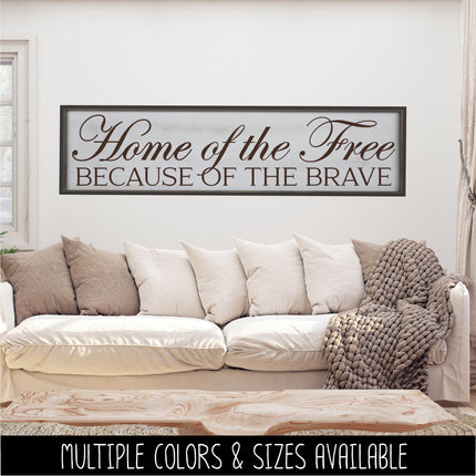 Elegant Home of the Free Because of the Brave Decal, 4th of July, Patriotic Sign, America, USA, Independence Day, American Pride, Sticker