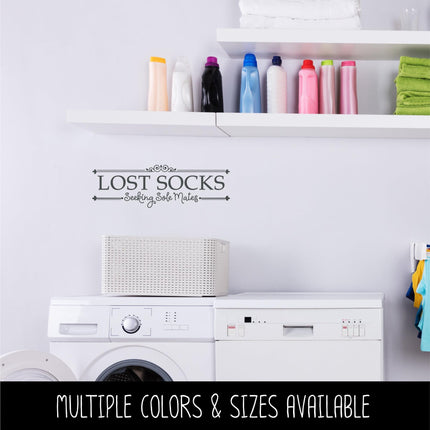 Lost Socks Seeking Sole Mates Vinyl Decal, Funny Laundry Sign, Laundry Sticker, Organization Laundry Wall Decor, Laundry Door Mural Gift
