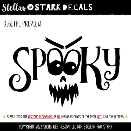 Spooky with Face Vinyl Decal, Ghost Sticker, Halloween Decal, Autumn Decor, Fall Decor, Ghost Decor, Ghost Welcome Sign, Halloween, Funny