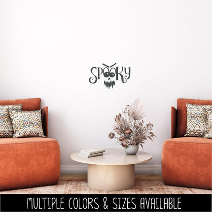 Spooky with Face Vinyl Decal, Ghost Sticker, Halloween Decal, Autumn Decor, Fall Decor, Ghost Decor, Ghost Welcome Sign, Halloween, Funny