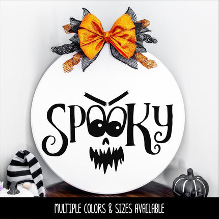 Spooky with Face Vinyl Decal, Ghost Sticker, Halloween Decal, Autumn Decor, Fall Decor, Ghost Decor, Ghost Welcome Sign, Halloween, Funny