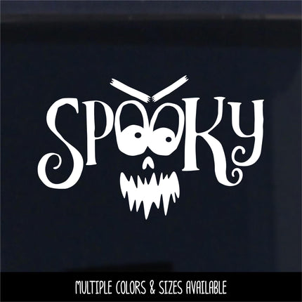 Spooky with Face Vinyl Decal, Ghost Sticker, Halloween Decal, Autumn Decor, Fall Decor, Ghost Decor, Ghost Welcome Sign, Halloween, Funny