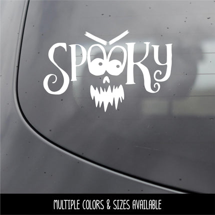 Spooky with Face Vinyl Decal, Ghost Sticker, Halloween Decal, Autumn Decor, Fall Decor, Ghost Decor, Ghost Welcome Sign, Halloween, Funny