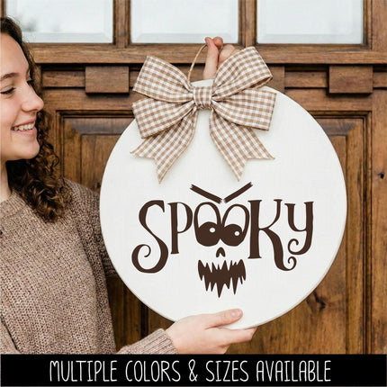 Spooky with Face Vinyl Decal, Ghost Sticker, Halloween Decal, Autumn Decor, Fall Decor, Ghost Decor, Ghost Welcome Sign, Halloween, Funny