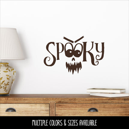 Spooky with Face Vinyl Decal, Ghost Sticker, Halloween Decal, Autumn Decor, Fall Decor, Ghost Decor, Ghost Welcome Sign, Halloween, Funny
