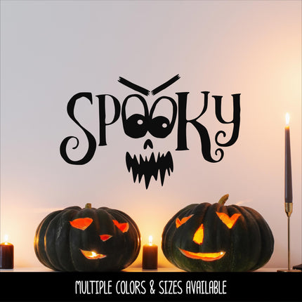 Spooky with Face Vinyl Decal, Ghost Sticker, Halloween Decal, Autumn Decor, Fall Decor, Ghost Decor, Ghost Welcome Sign, Halloween, Funny