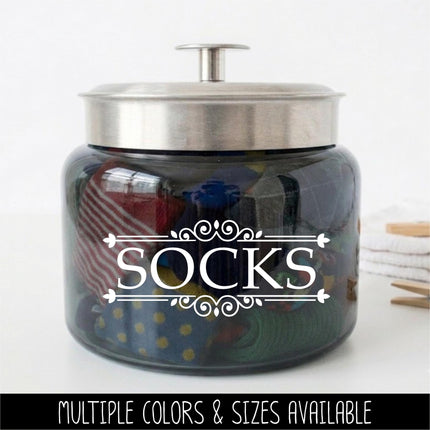 Socks Vinyl Decal, Lost Socks Bin Laundry Sign, Laundry Sticker, Organization Laundry Wall Decor, Laundry Door Gift, Missing Socks Label